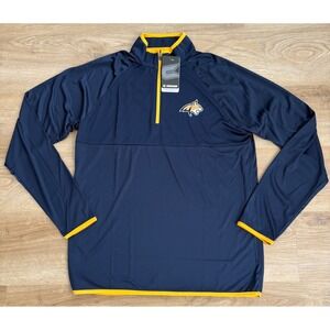 NWT Men's Colosseum Montana State Bobcats 1/4 Zip Pullover - Medium -Navy Blue